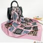 New simulation of silk 90 silk scarf female shawl printed satin large square scarf Muslim head wrapp