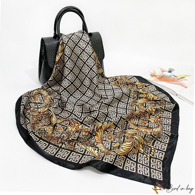 New simulation silk scarf female shawl printed color ding large square scarf scarf neck scarf