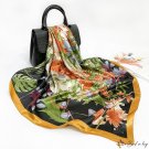 New simulation of silk scarf female shawl printed color Ding large square scarf Chinese wind scarf n