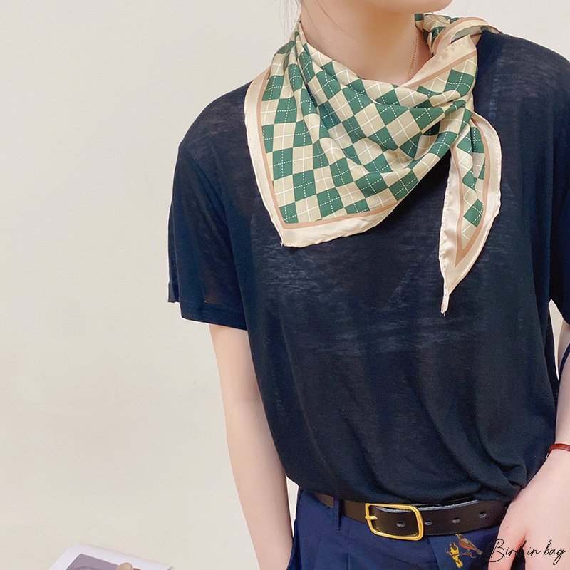 New simulation silk triangle scarf headscarf hair ribbon silk scarf ladies decorative fashion neck s