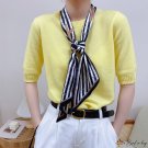 Spring floating ribbon simulation silk tied ornament oblique angle silk scarf female hair tie scarf 