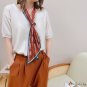 Spring floating ribbon simulation silk tied ornament oblique angle silk scarf female hair tie scarf 