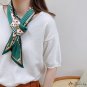 Spring floating ribbon simulation silk tied ornament oblique angle silk scarf female hair tie scarf