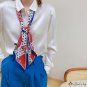 Spring floating ribbon simulation silk tied ornament oblique angle silk scarf female hair tie scarf