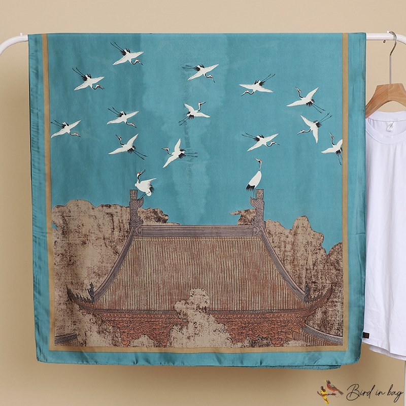 Thousands of miles of rivers and mountains big long scarf new spring simulation silk scarf female pr