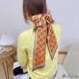 Spring new diagonal small floating ribbon simulation silk tied package silk scarf female satin chiff