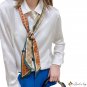 Spring new diagonal small floating ribbon simulation silk tied package silk scarf female satin chiff