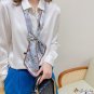 Spring small floating ribbon simulation silk tied package diagonal silk scarf female satin chiffon p