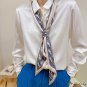 Spring small floating ribbon simulation silk tied package diagonal silk scarf female hair tie scarf 
