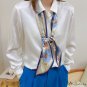 Spring small floating ribbon simulation silk tied package diagonal silk scarf female hair tie scarf 