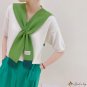 New knitted shawl female spring candy color hitch shoulder students double-sided wool color scarf