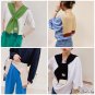 New knitted shawl female spring candy color hitch shoulder students double-sided wool color scarf