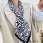 New 90 twill silk square scarf color blocking retro flow temperament silk scarf female neck scarf sh