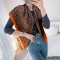 New 90 twill silk square scarf color blocking retro flow temperament silk scarf female neck scarf sh