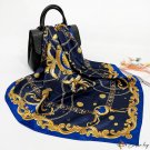 New simulation silk scarf female flow large square scarf 90cm scarf printing neckerchief