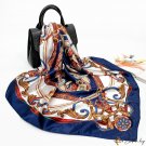 New simulation silk scarf female flow large square scarf 90cm scarf printing neck scarf