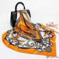 New simulation silk scarf female flow large square scarf 90cm scarf printing neck scarf