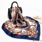 New simulation silk scarf female flow large square scarf 90cm scarf printing neck scarf