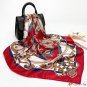 New simulation silk scarf female flow large square scarf 90cm scarf printing neck scarf