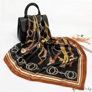 New spring simulation silk scarf female flow square scarf 90cm scarf printing neck scarf