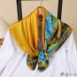 90 imitation silk satin large square scarf temperament female smock striped letters silk scarf wrapp