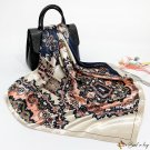 New simulation of silk scarf female fashion retro flow large square scarf 90cm scarf printing neck s