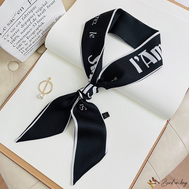 Double-sided pointed small floating ribbon female long silk scarf professional neck scarf Pin hair t
