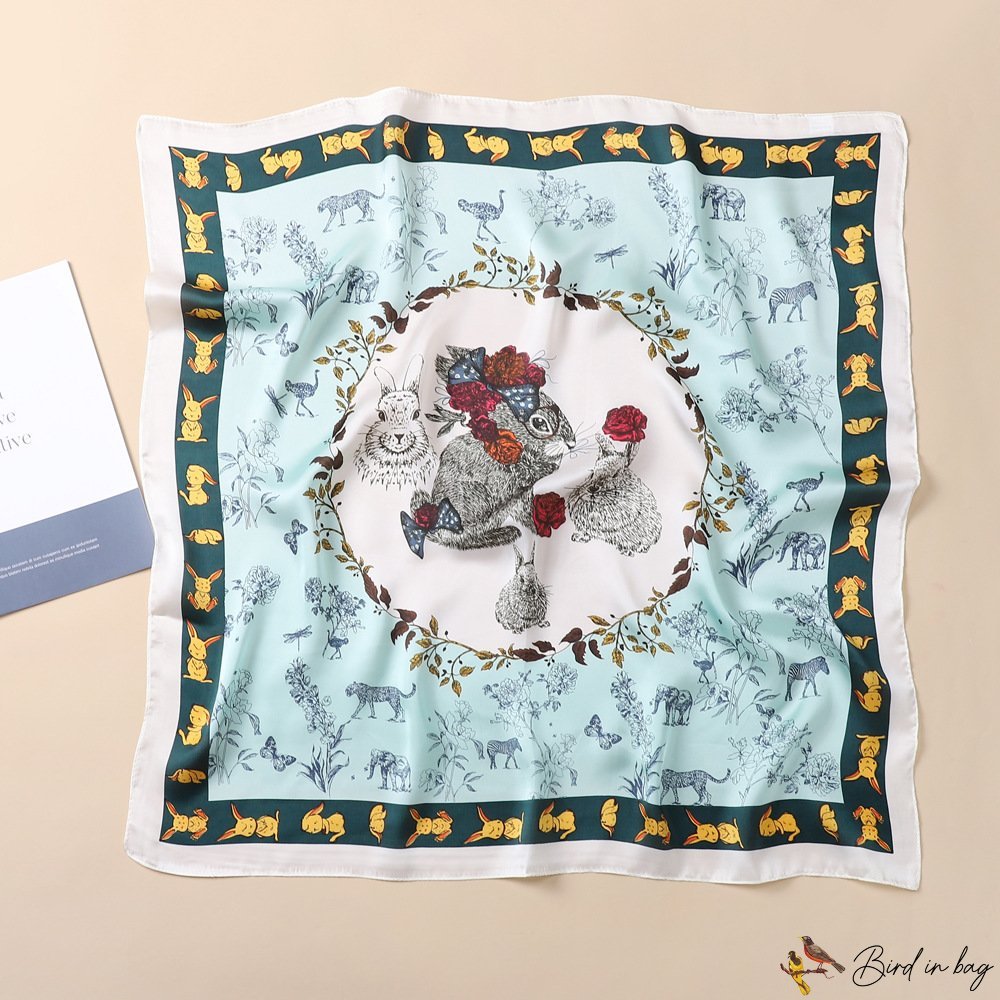Spring and summer new simulation silk scarf female headscarf tied package hair band 70cm small squar