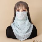 The new silk scarf female large mask scarf sunshade breathable ear hanging neck scarf veil