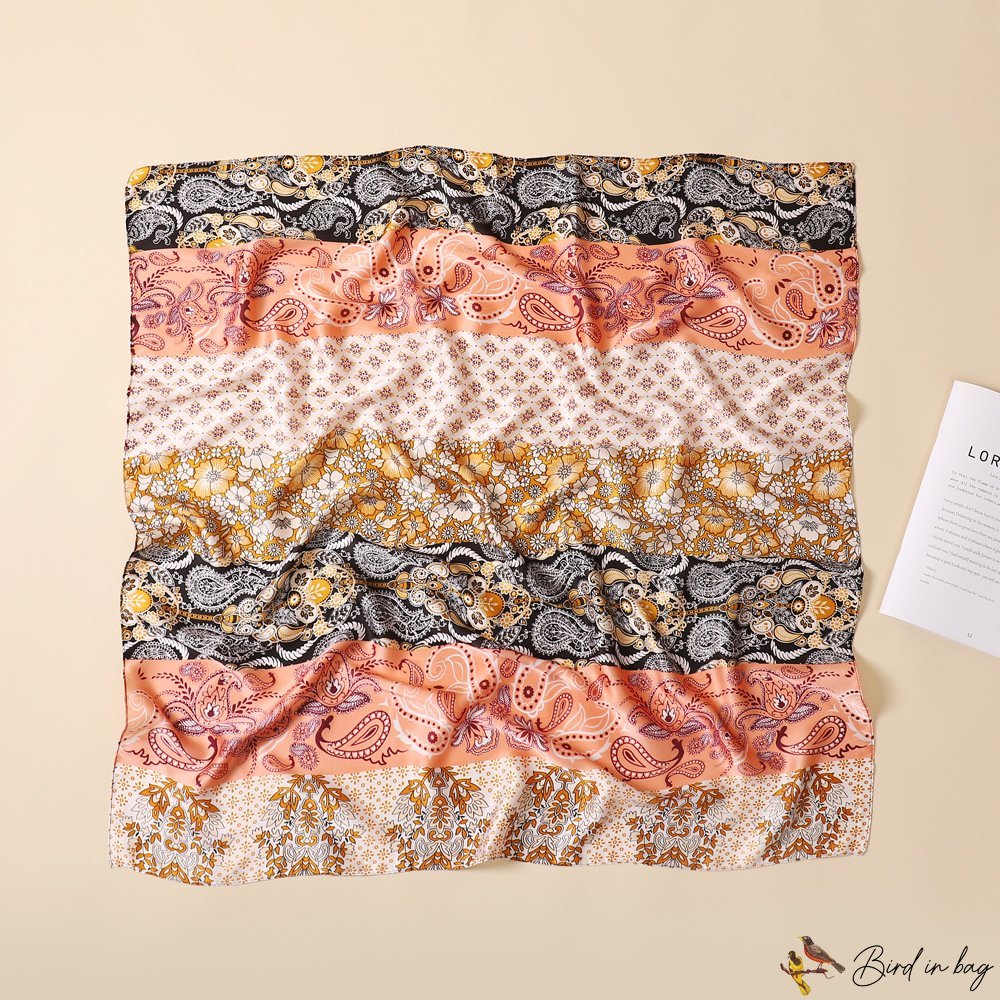 Spring and summer new 90CM imitation silk satin large square scarf temperament ladies silk scarf wra