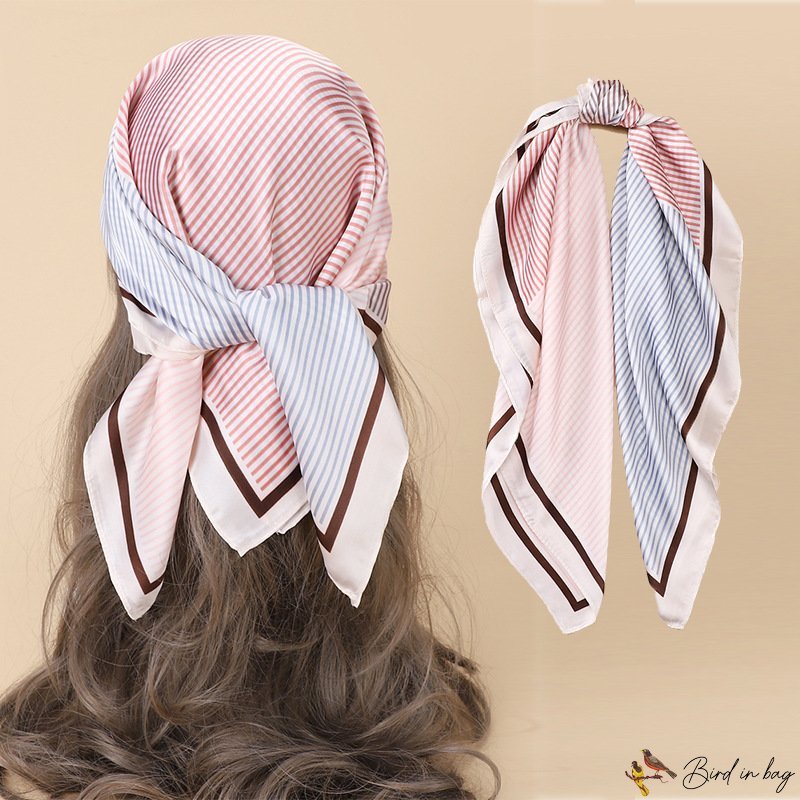 Spring and summer new simulation silk scarf female career splicing neck scarf scarf headscarf hair b