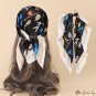 Spring and summer new simulation silk scarf female career neck scarf floral scarf headscarf hair ban