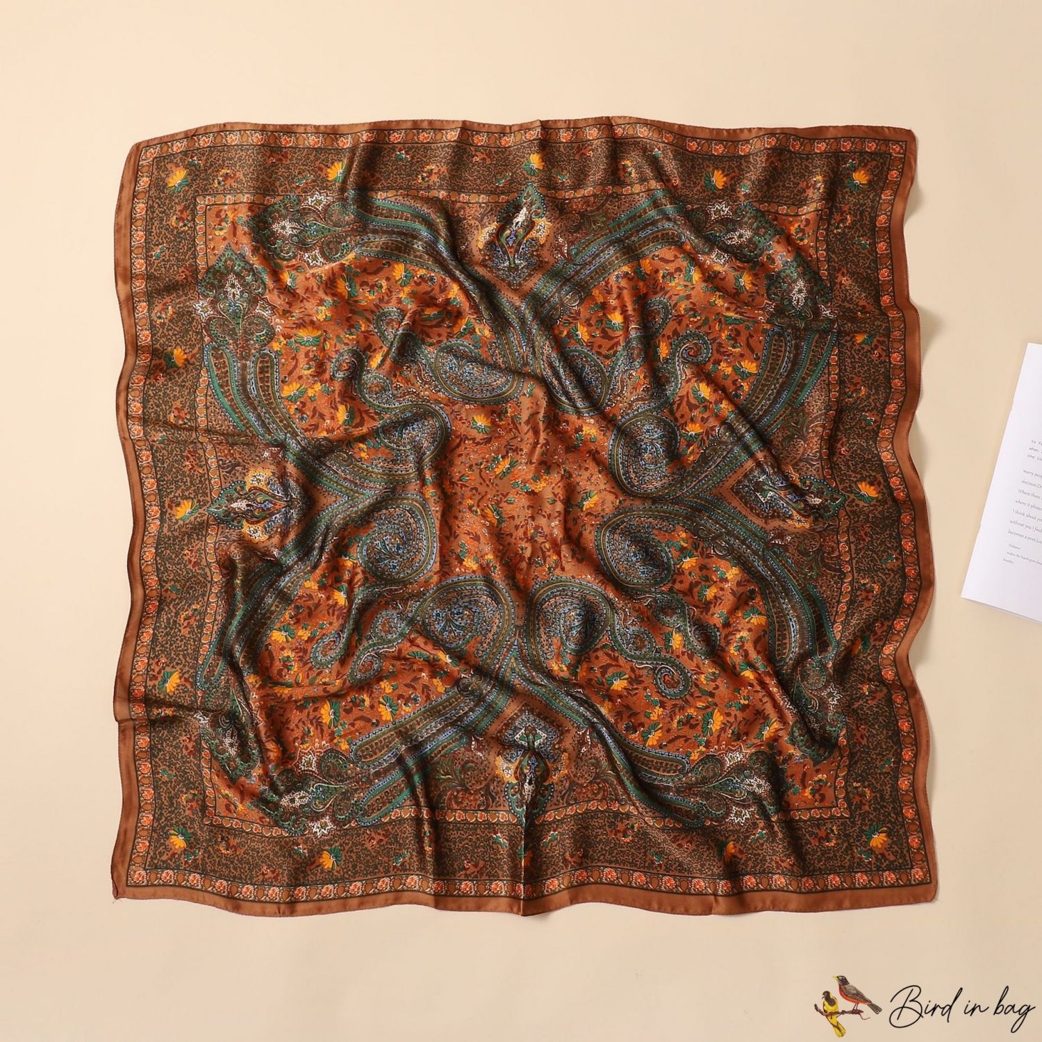 Spring and summer new 90CM imitation silk large square scarf women's breathable silk scarf wrap head