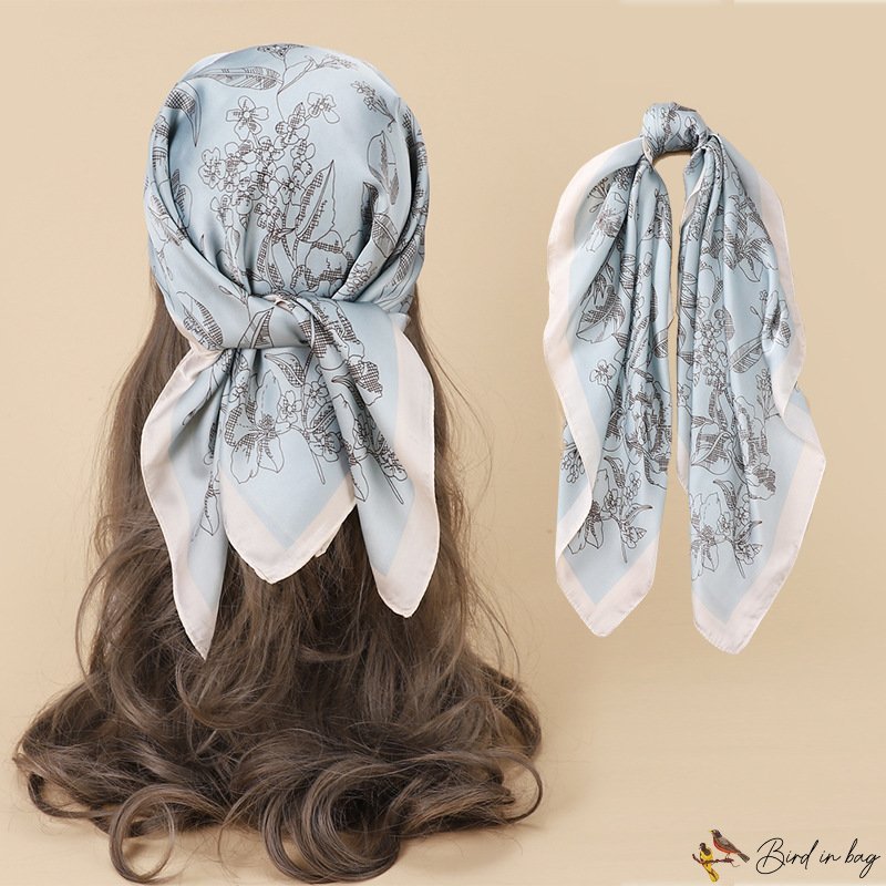 Sweet silk scarf spring and summer new satin scarf female 70cm simulation silk small square scarf ne