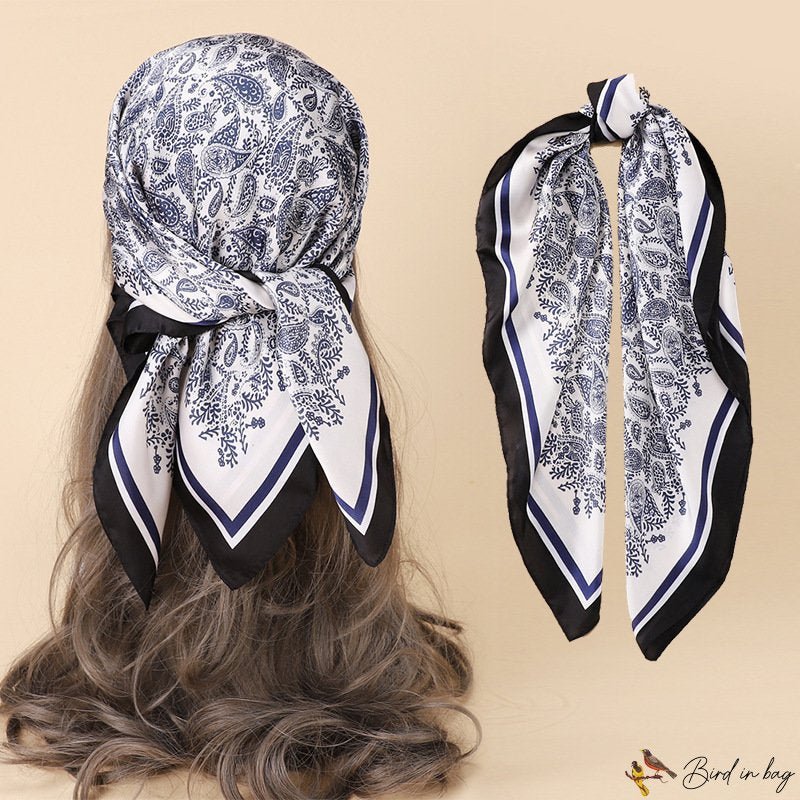 Spring and summer new simulation silk scarf female career neck scarf cashew scarf headscarf hair ban