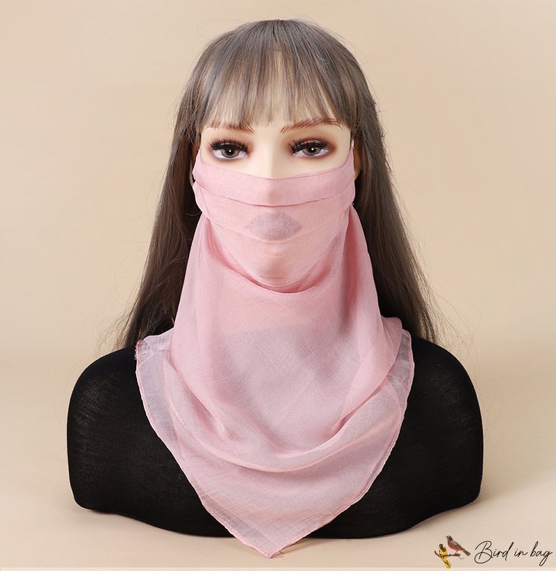 New solid color mask towel sunshade breathable neck protector scarf veil scarf