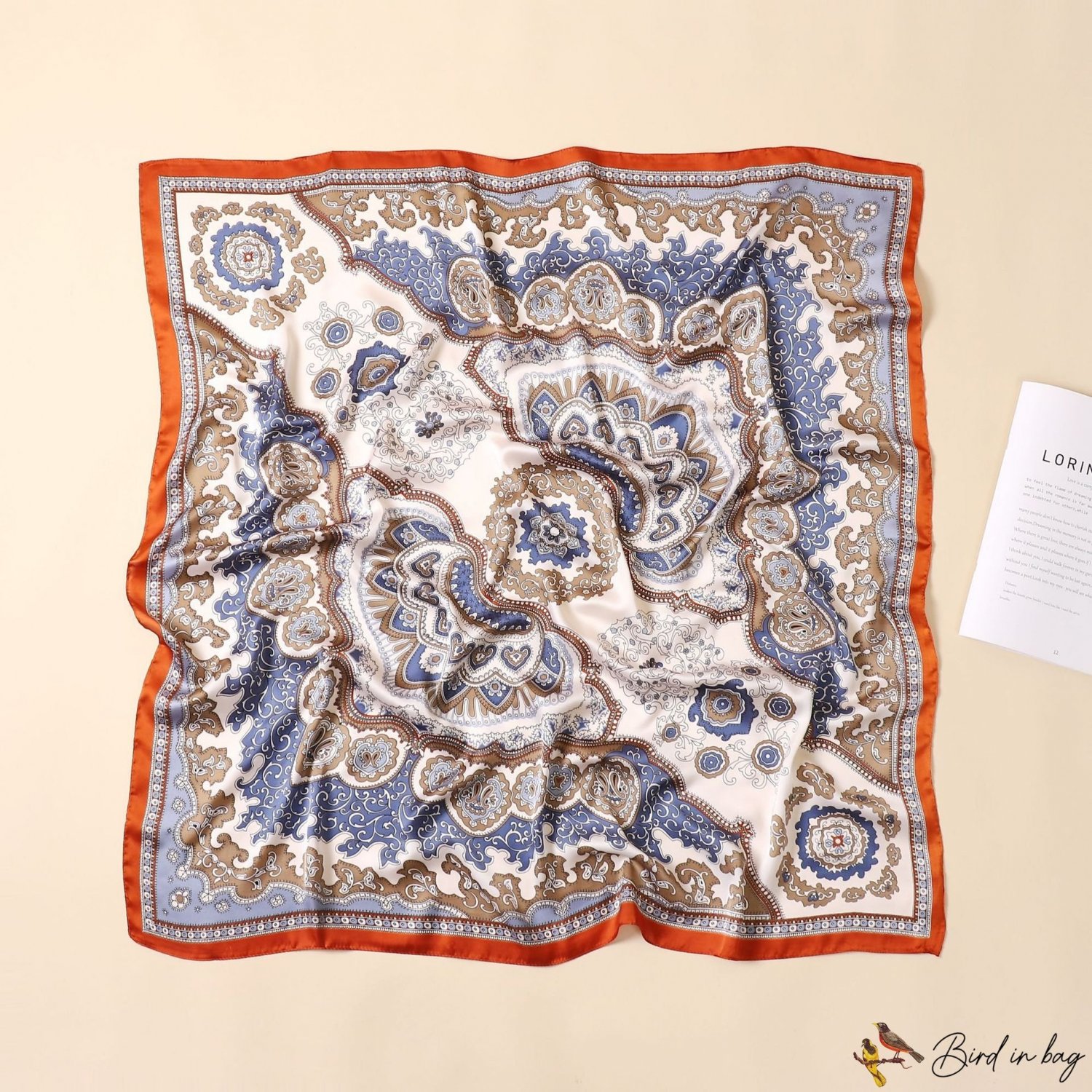 Spring and summer new 90CM imitation silk large square scarf cashew flower temperament ladies silk s