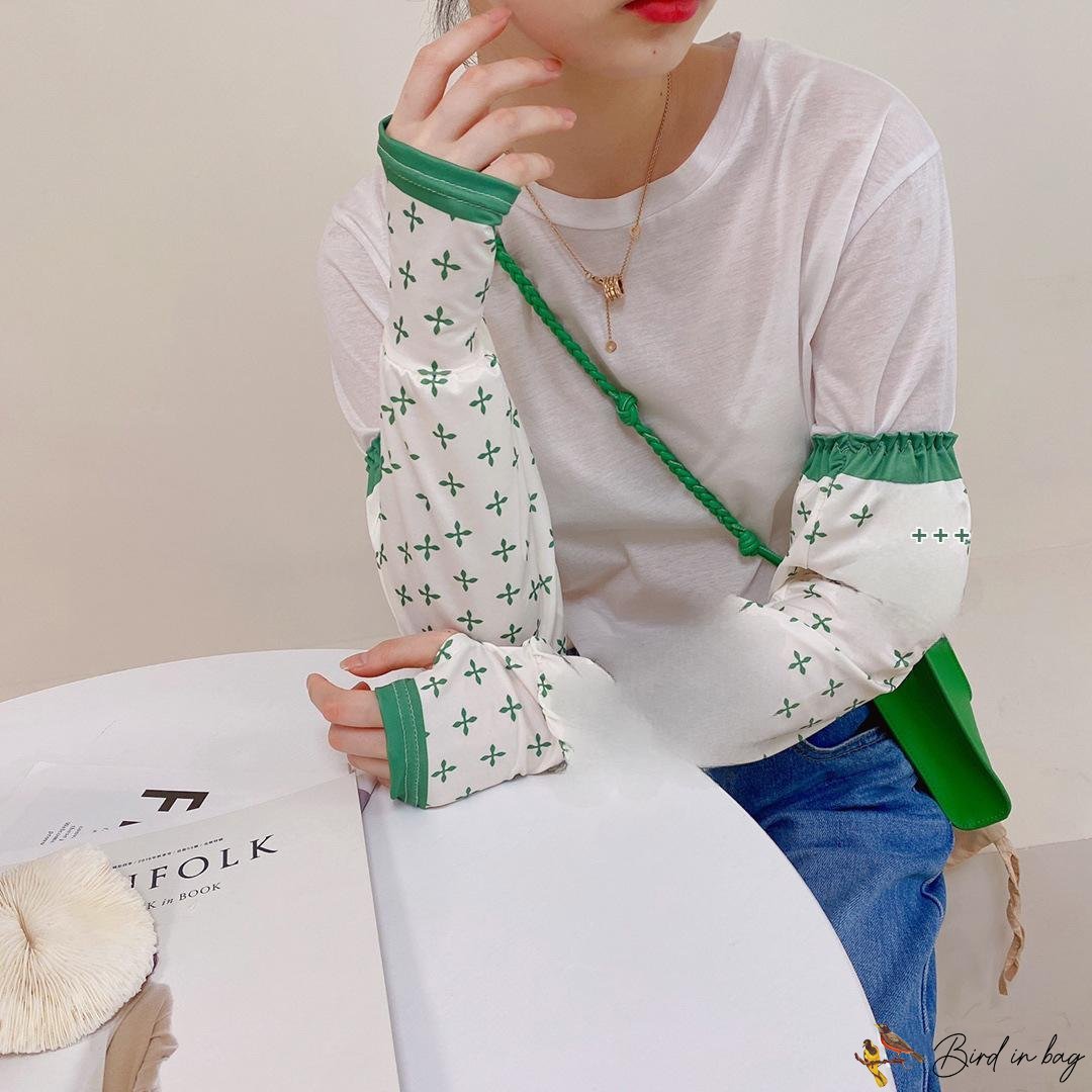 Printed cartoon sleeve female outdoor anti-UV travel arm protection