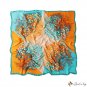 Spring new silk scarf 110CM simulation silk large square scarf breathable floral female wrap head sc