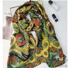 Cashew flower long scarf simulation silk scarf female printing Lijing satin beach scarf large shawl 