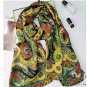 Cashew flower long scarf simulation silk scarf female printing Lijing satin beach scarf large shawl