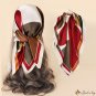 Spring and summer satin small silk scarf simulation silk splicing scarf female square scarf neck sca