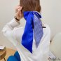Spring and summer hair ribbon floating ribbon simulation silk female plaid small long scarf headscar
