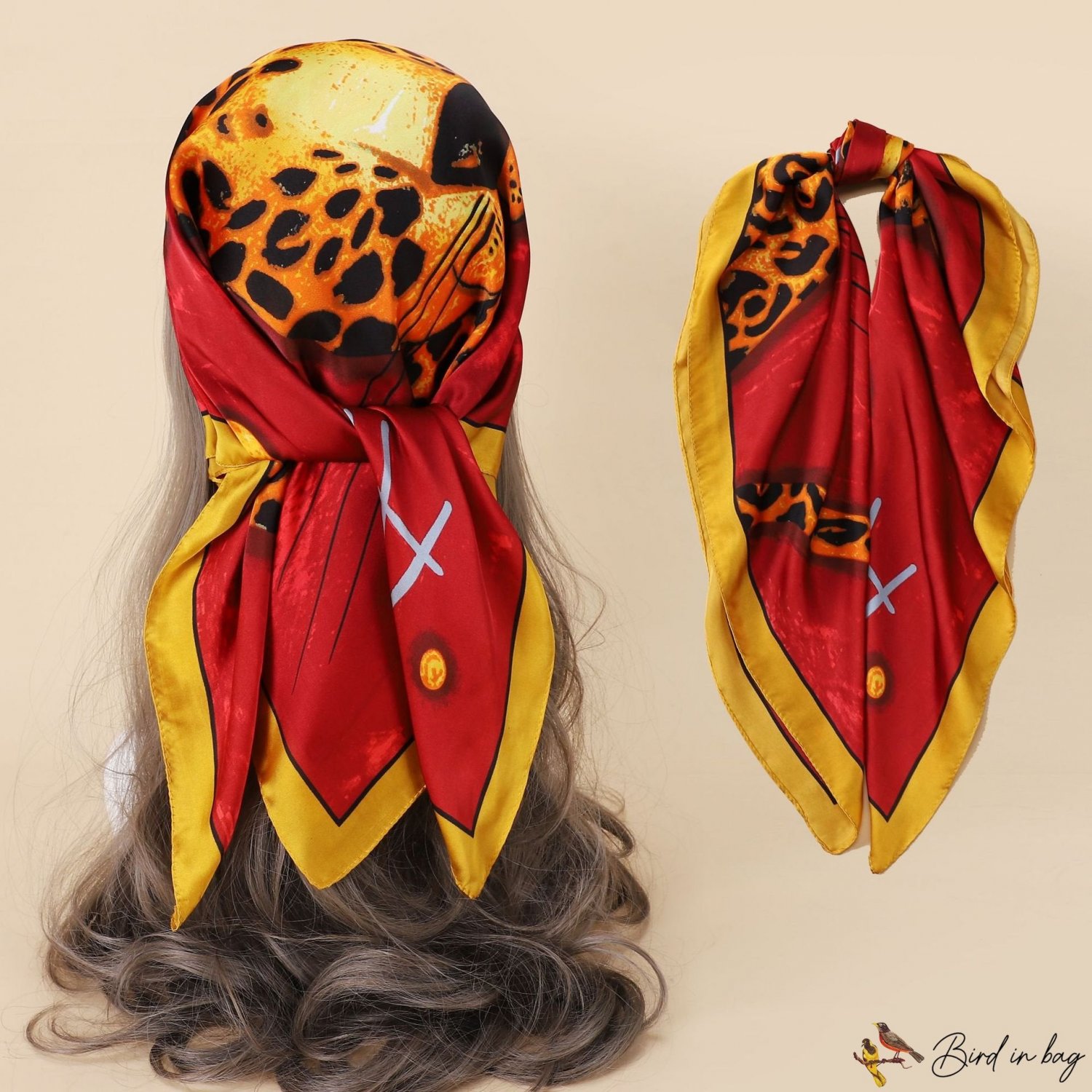 Spring and summer silk scarf simulation silk scarf female 70cm square scarf headscarf neck scarf tie
