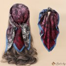 Spring and summer satin cashew flower silk scarf simulation silk scarf female square scarf neck scar