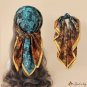 Spring and summer satin cashew flower silk scarf simulation silk scarf female square scarf neck scar