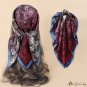 Spring and summer satin cashew flower silk scarf simulation silk scarf female square scarf neck scar