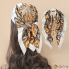 Faux silk small silk scarf scarf women square scarf neck scarf hair tie paisley cashew print