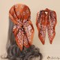 Faux silk small silk scarf scarf women square scarf neck scarf hair tie paisley cashew print