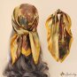 Chinese wind satin 70 small silk scarf simulation silk scarf female square scarf neck scarf hair tie